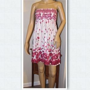 Blue Bamboo Floral Dress Cotton Multi-Color